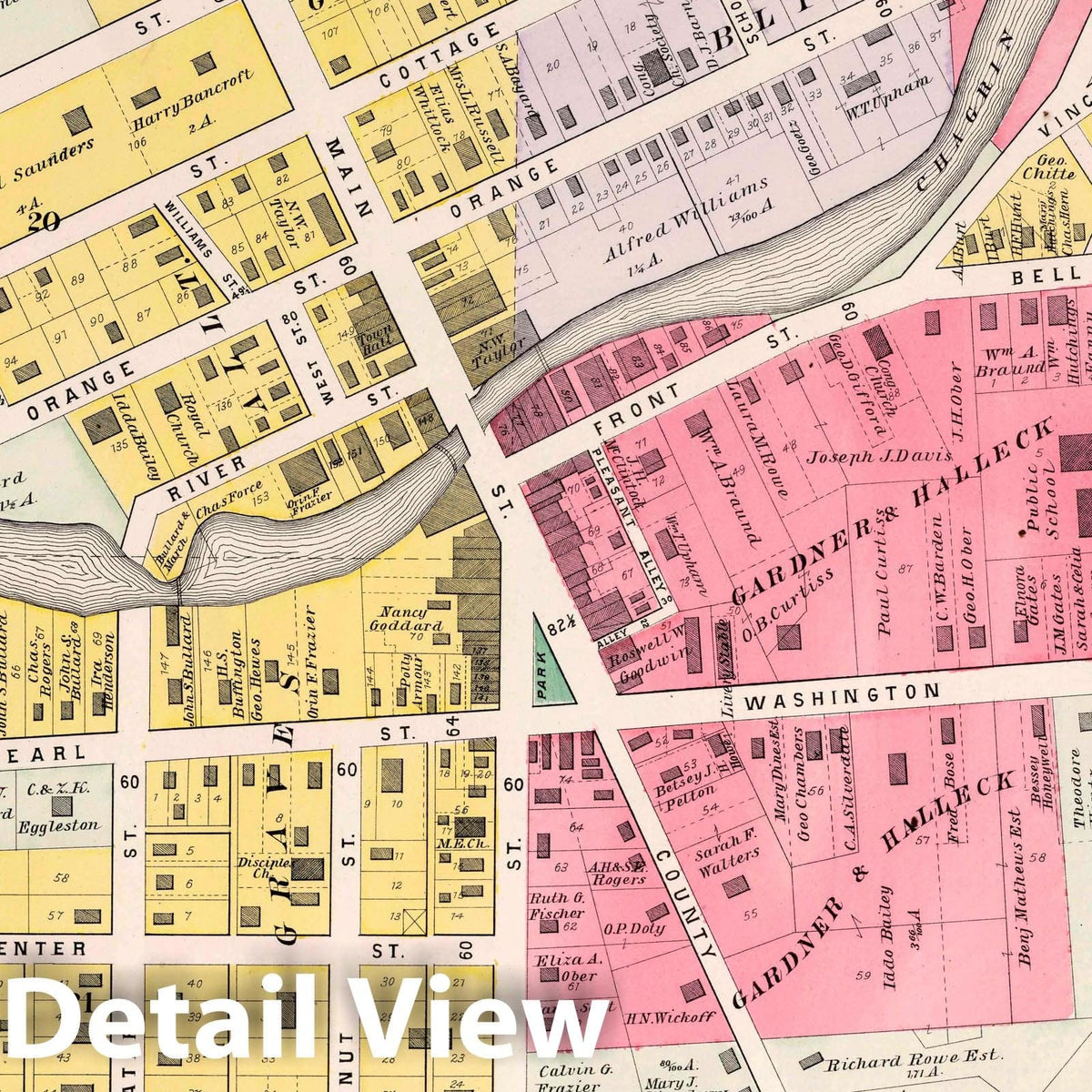 Chagrin Falls Ohio - Part 1, 1892 - Historical Atlas Map Print