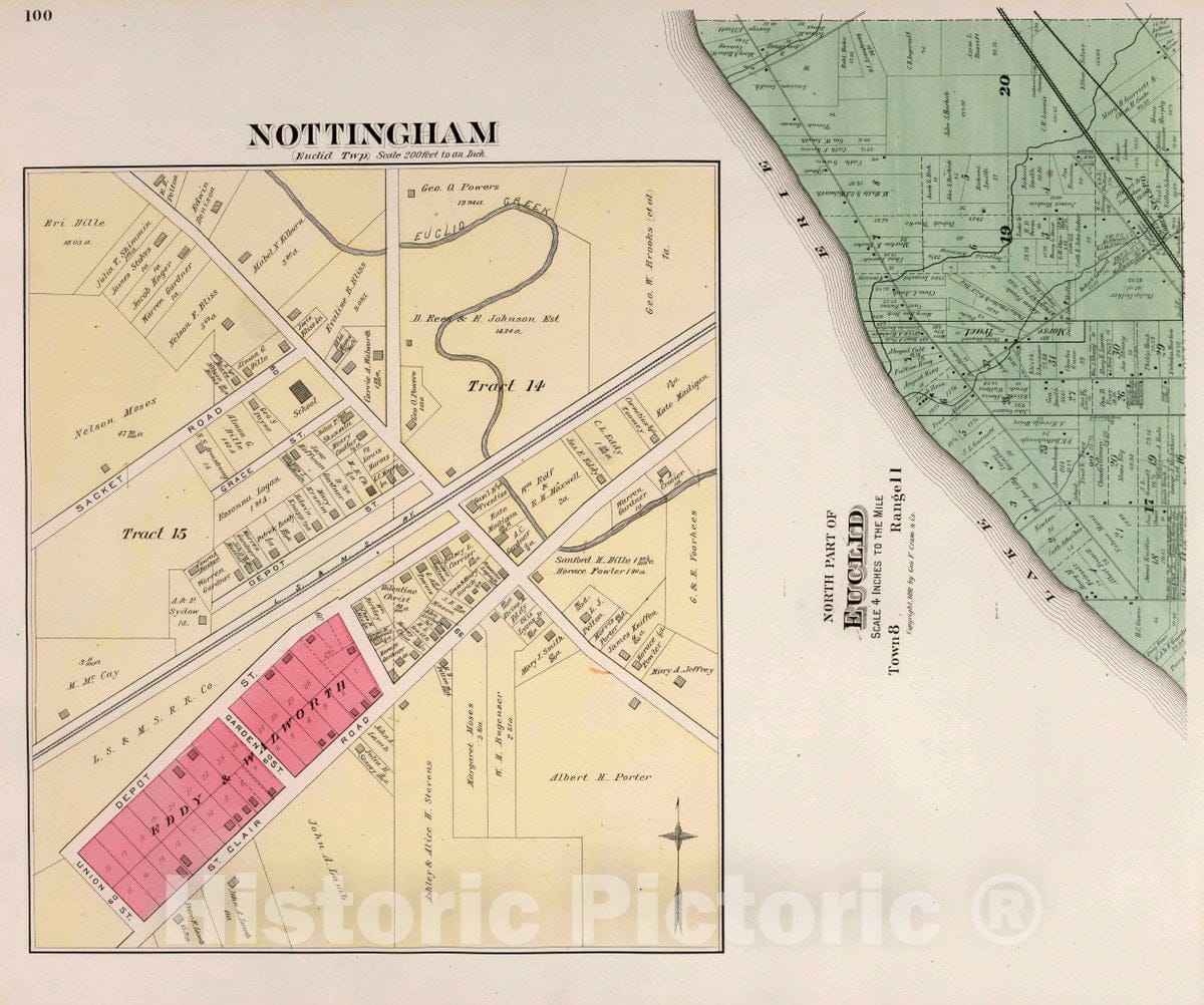 Nottingham and Euclid, Cuyahoga County, Ohio - Property Map, 1892