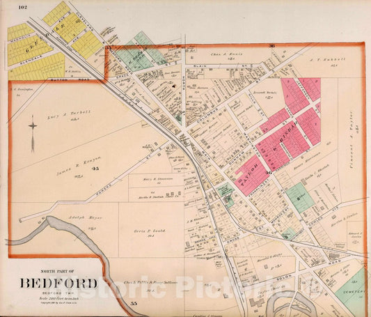 Bedford Ohio North - Property Map, 1892 - Historical Map Print
