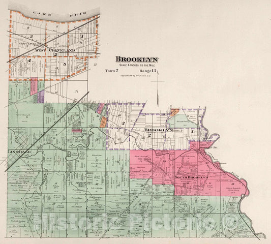 Historic Map : Brooklyn, 1892 Atlas - Vintage Wall Art