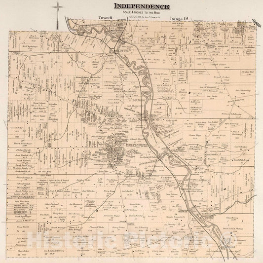 Independence, Ohio - Property Map, 1892 - Historical Cadastral Print