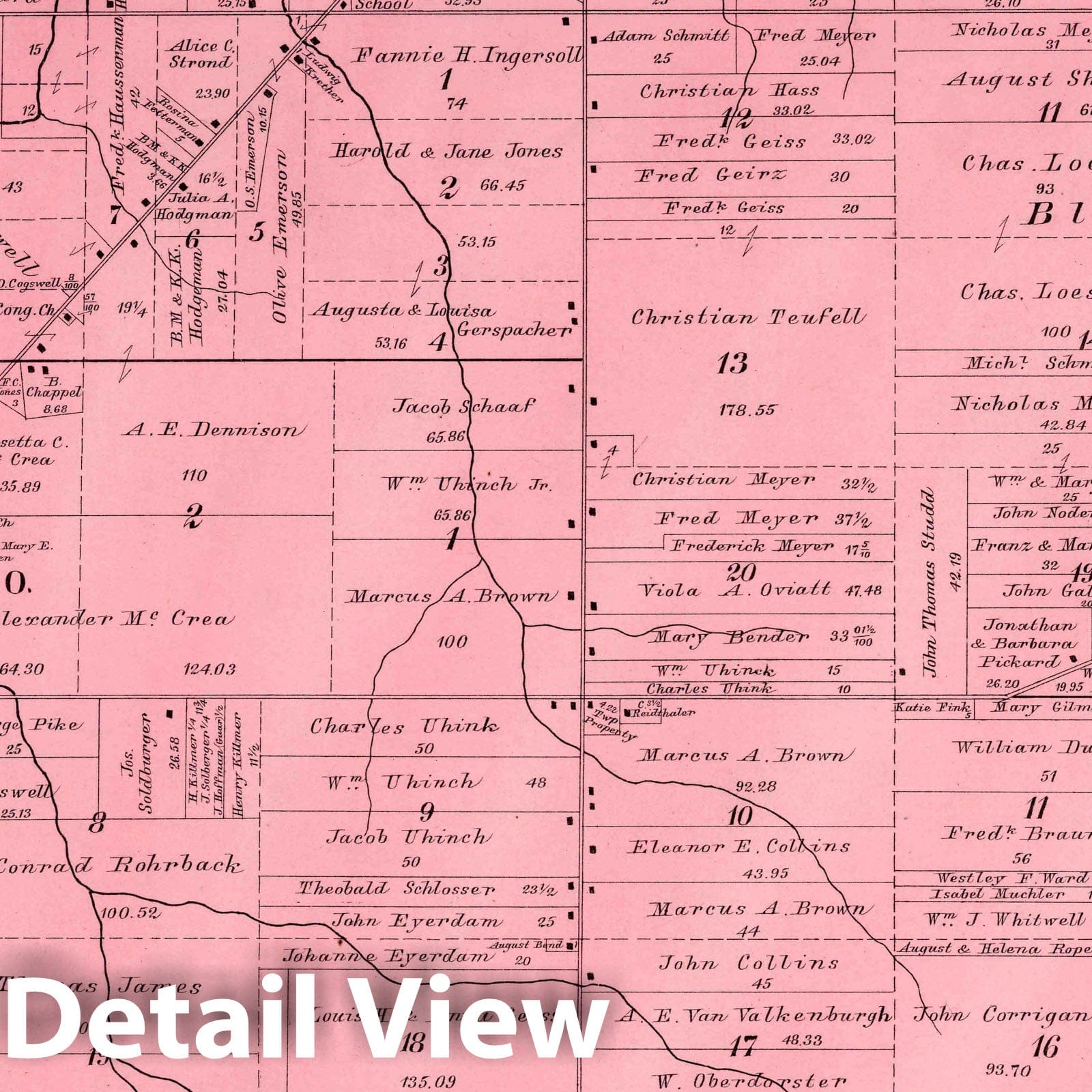 Historic Map : Parma (Ohio), Parma, 1892 Atlas , Vintage Wall Art