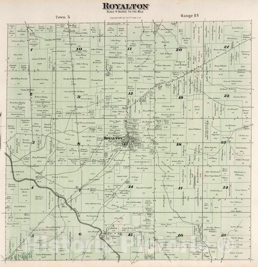 Royalton, Ohio - Property Map, 1892 - Historical Map Reproduction