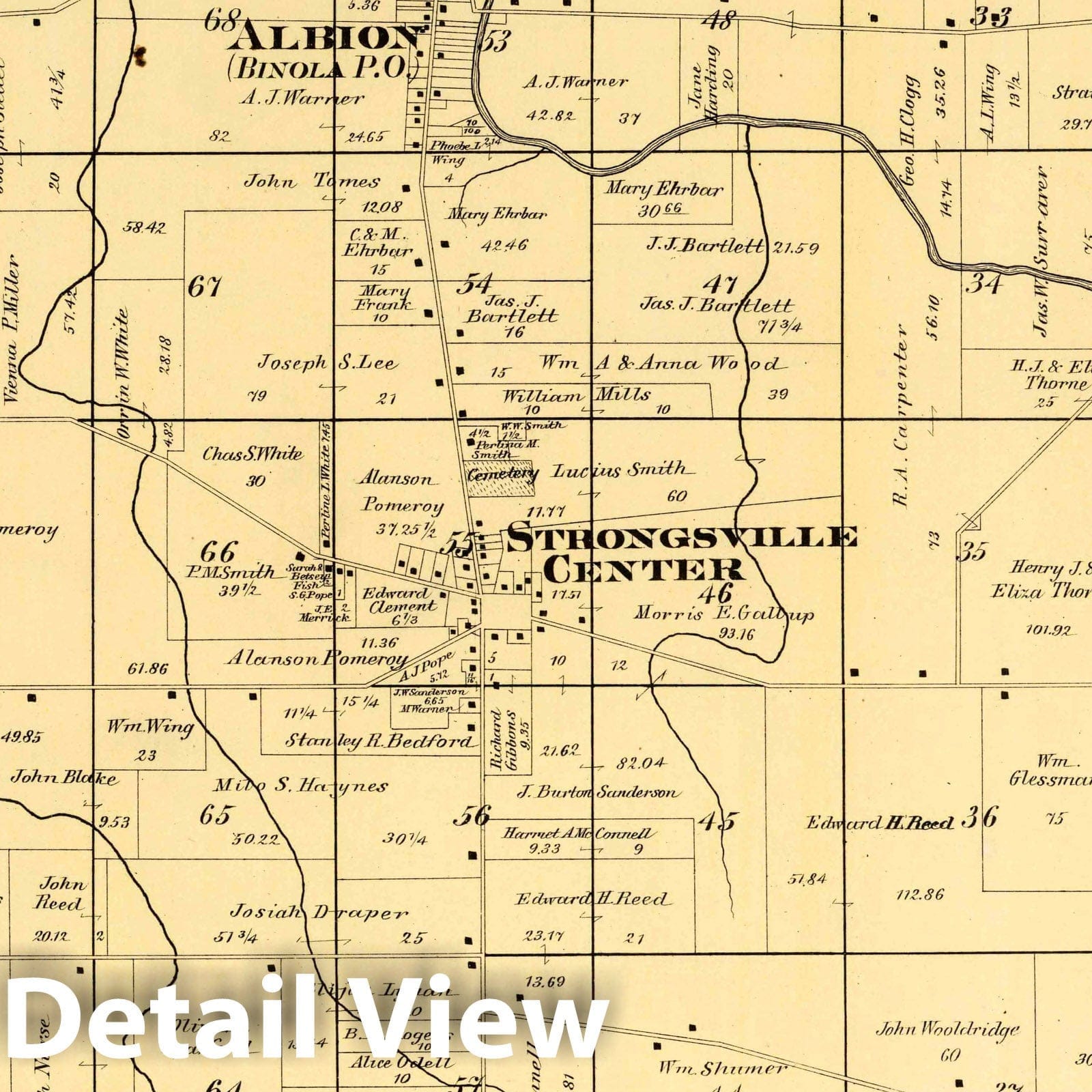 Strongsville, Ohio - Property Map, 1892 - Historical Atlas Reproduction