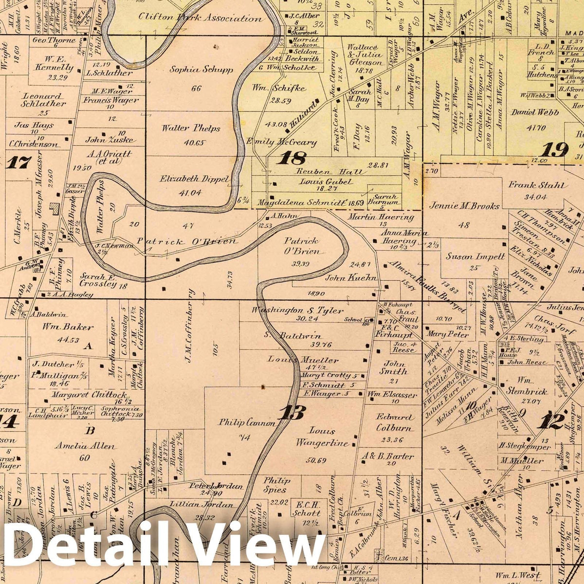 Rockport, Ohio - Property Map, 1892 - Historical Map Print