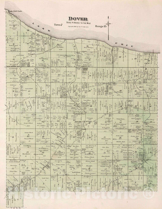 Dover, Cuyahoga County, Ohio - Property Map, 1892 - Historical Map Print