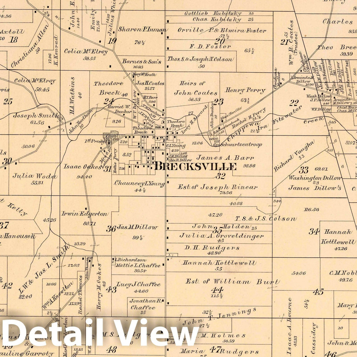 Brecksville, Cuyahoga County, Ohio Property Map 1892