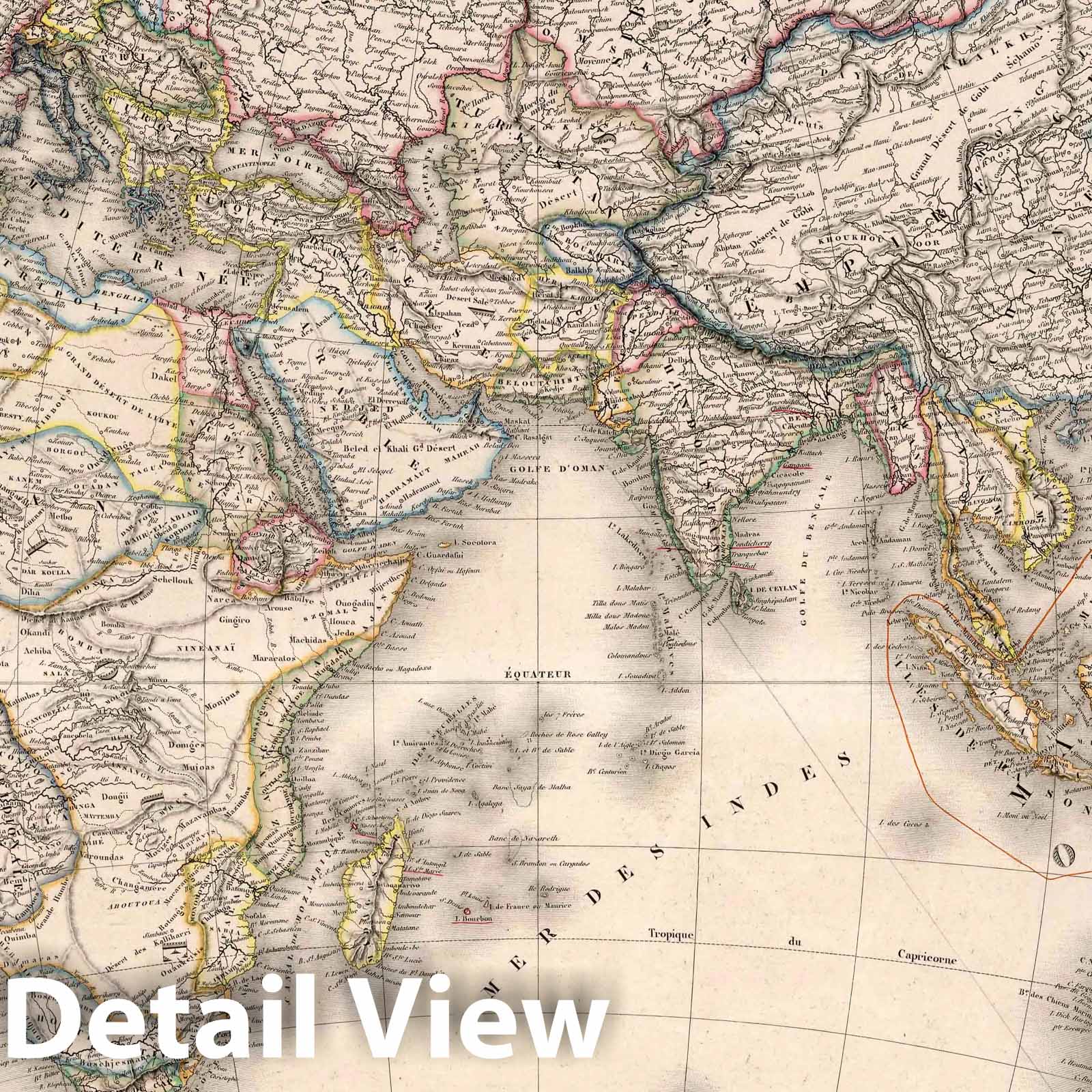 Eastern Hemisphere, 1851 - Historical Map Print