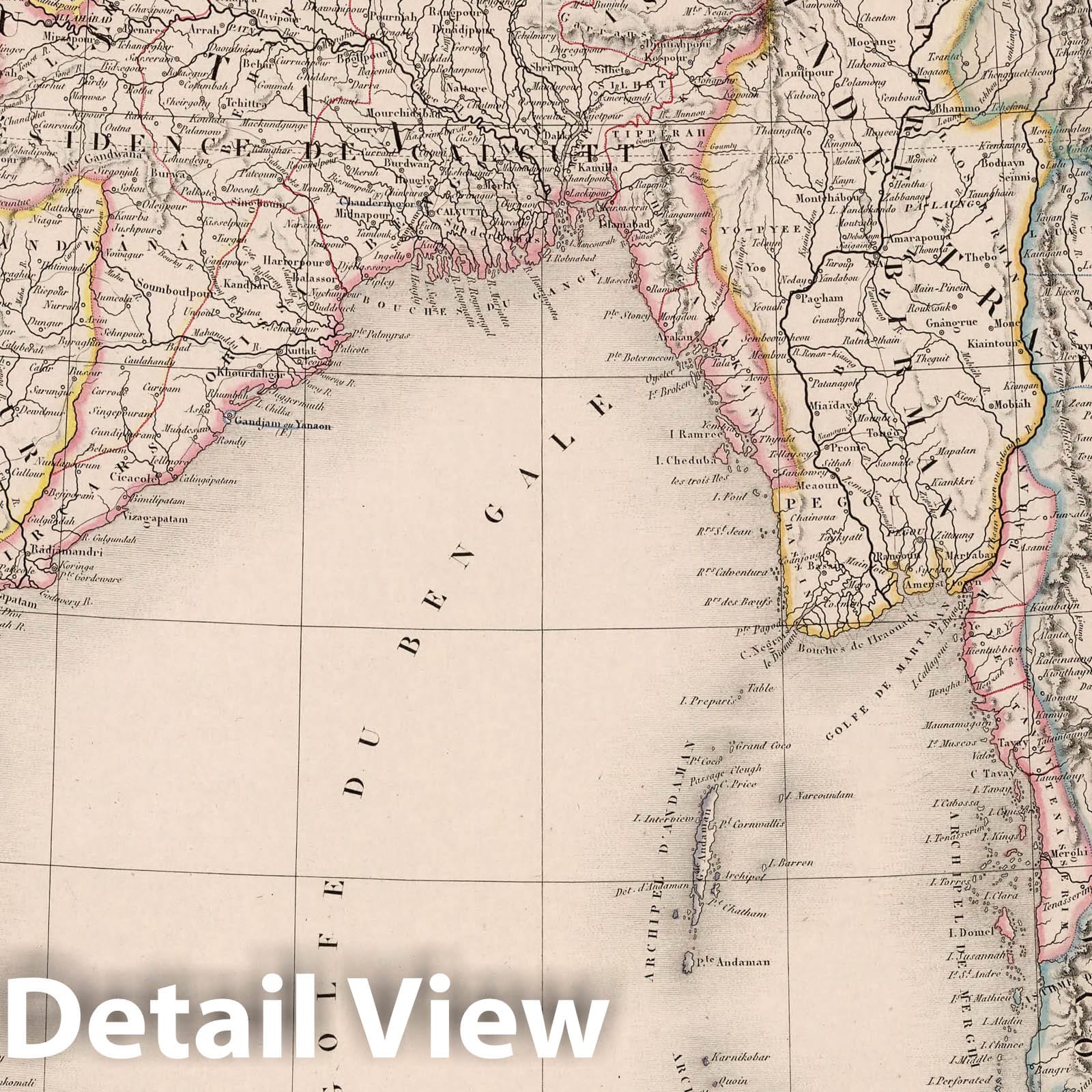 East Indies and South Asia, 1850 - Historical Map Print