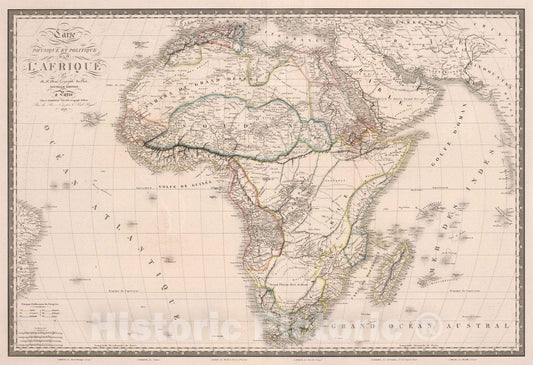 Africa, 1847 - Historical Map Print