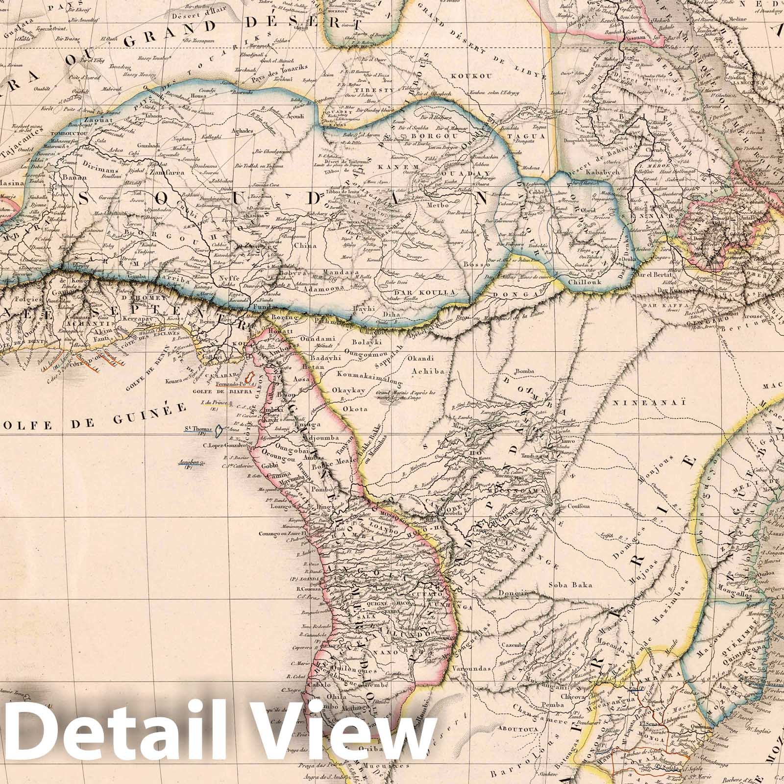 Africa, 1847 - Historical Map Print