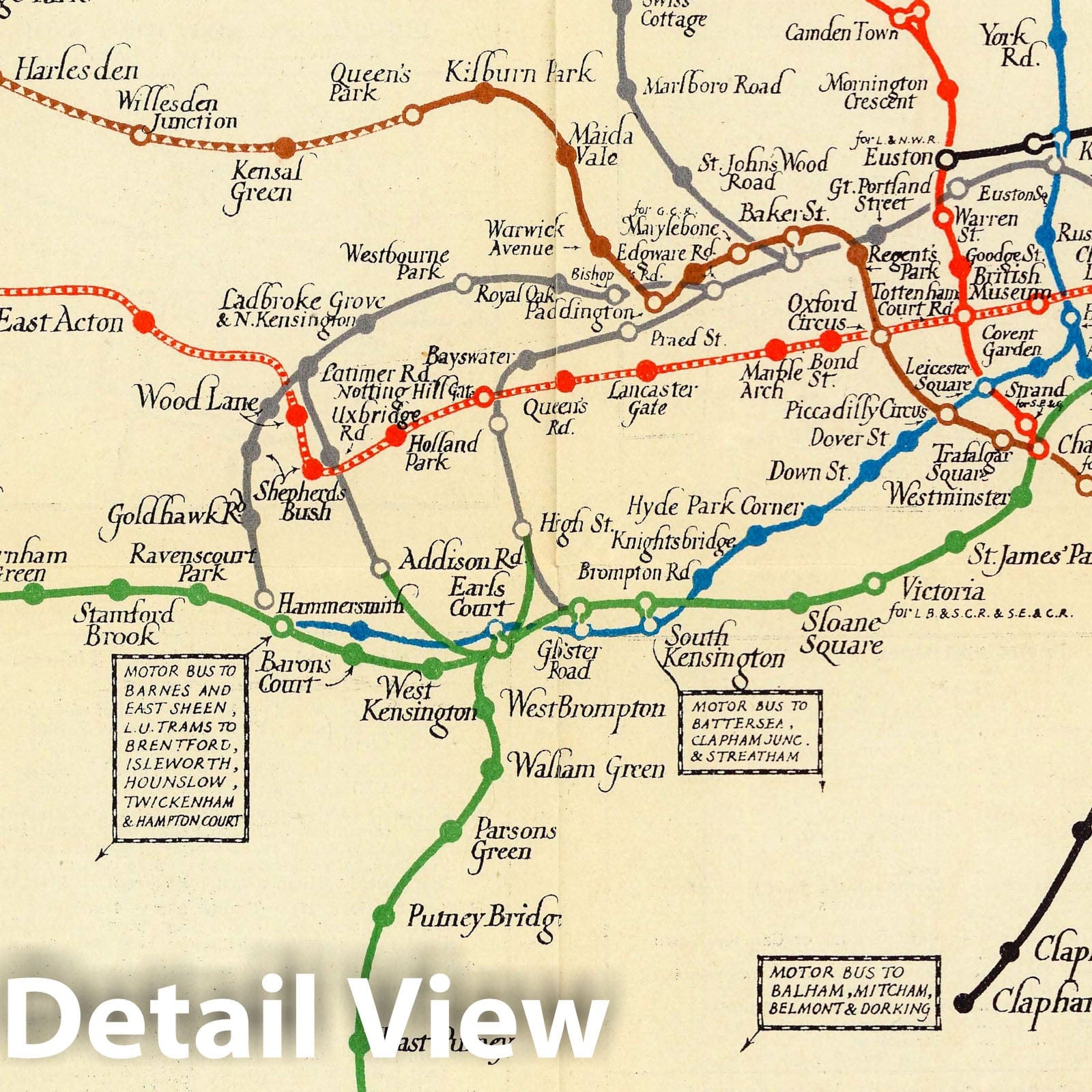 London, England - Railroad Map, 1922 - Historical Map Print