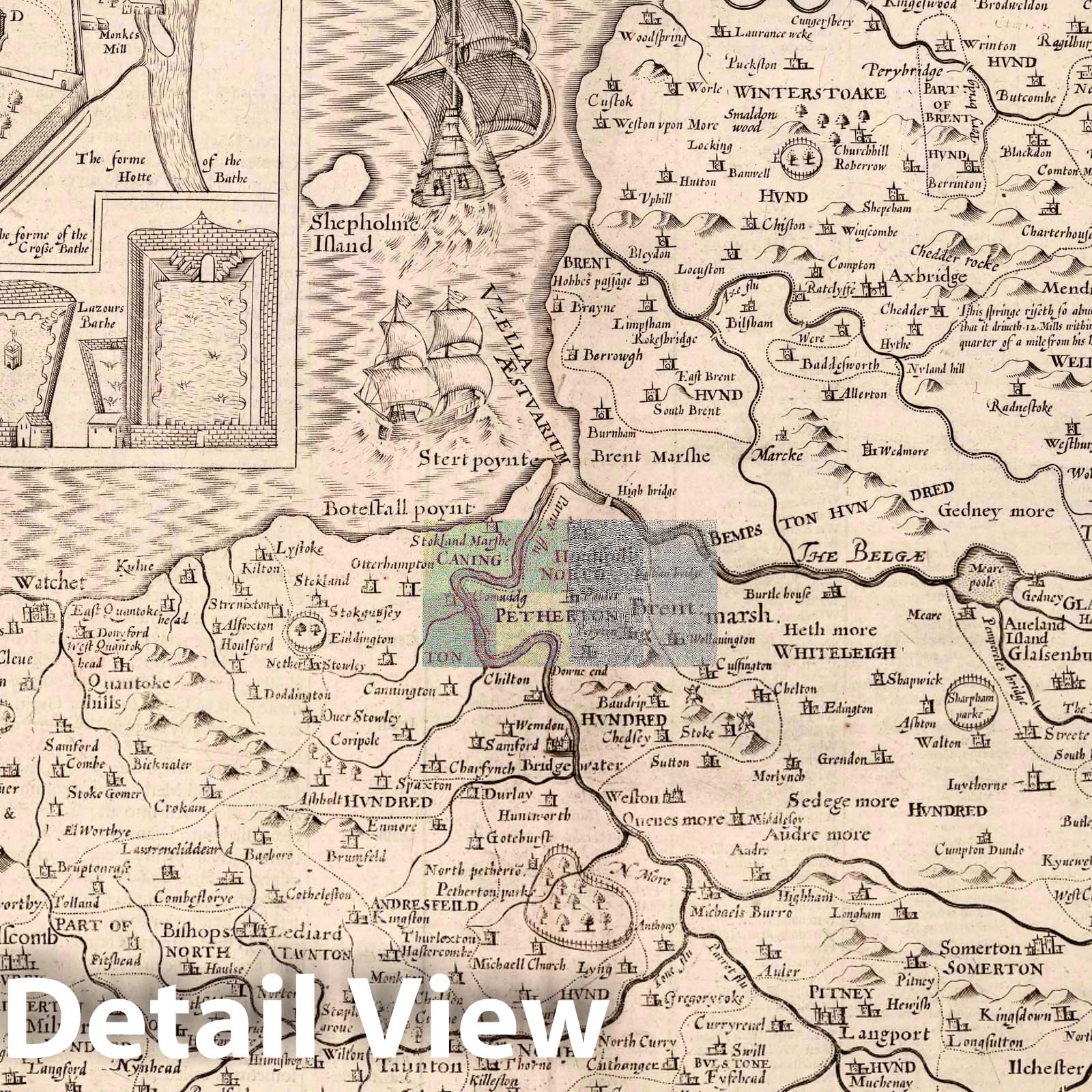 Somerset, 1610 - Historical Map Print by John Speed