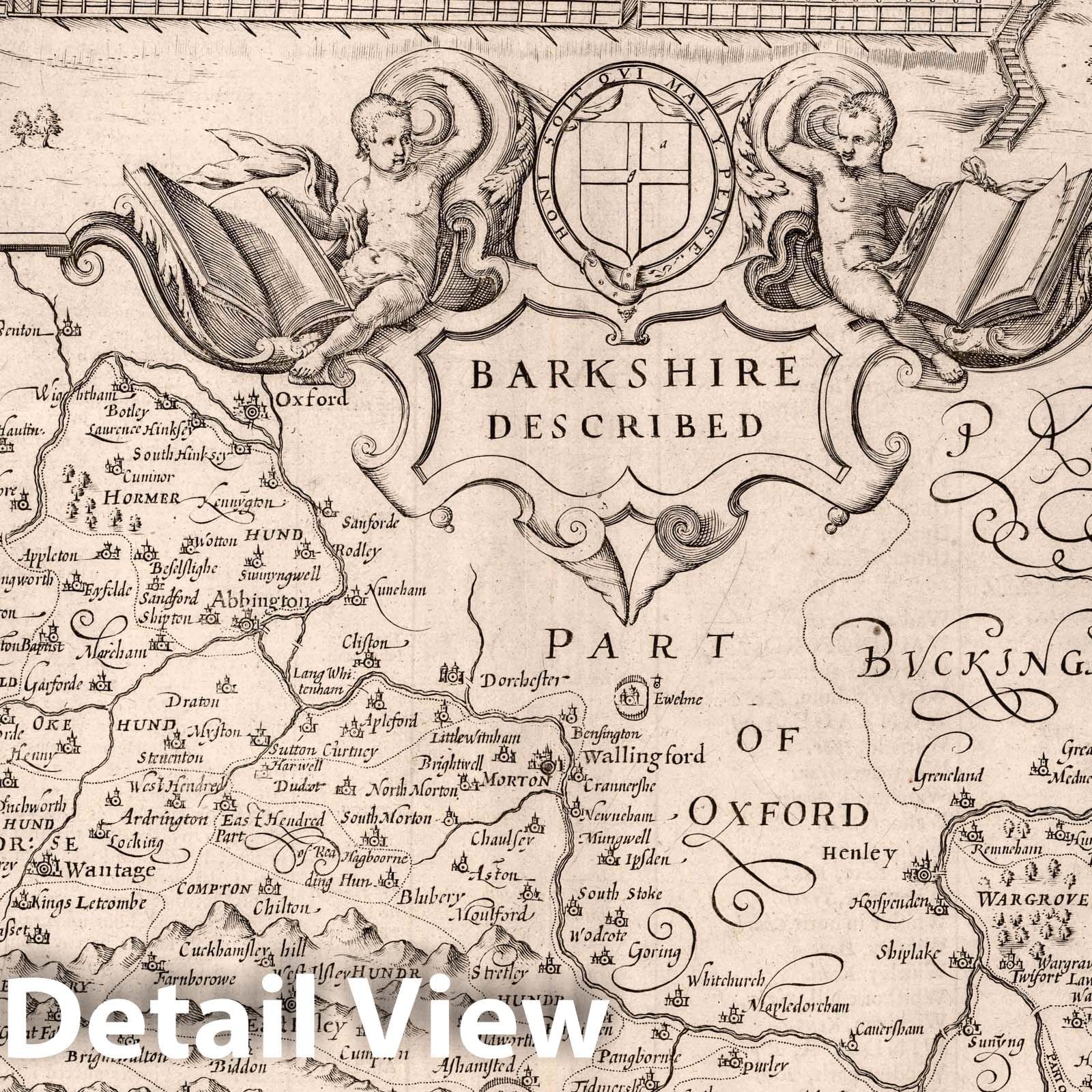 Berkshire England, 1676 - Historical Map Print
