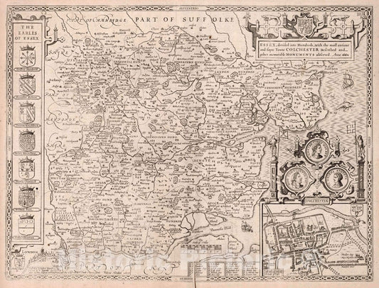 Essex, England 1662 Historical Map Print - John Speed