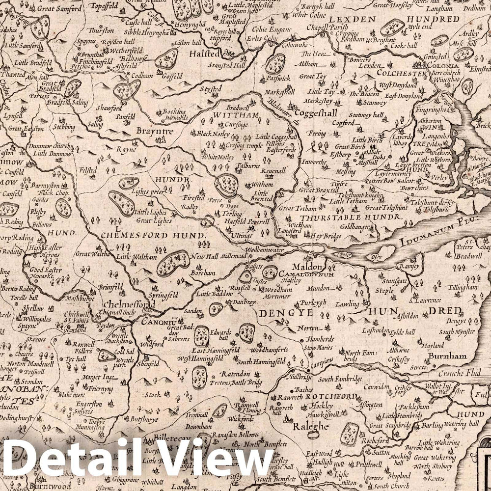 Historic Map : Essex. (Inset) Colchester, 1662 Atlas - Vintage Wall Art