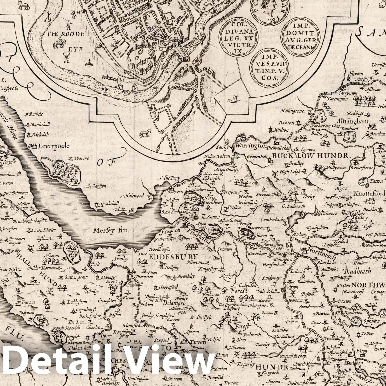 Cheshire (County Palatine of Chester), 1676 - Historical Map Print