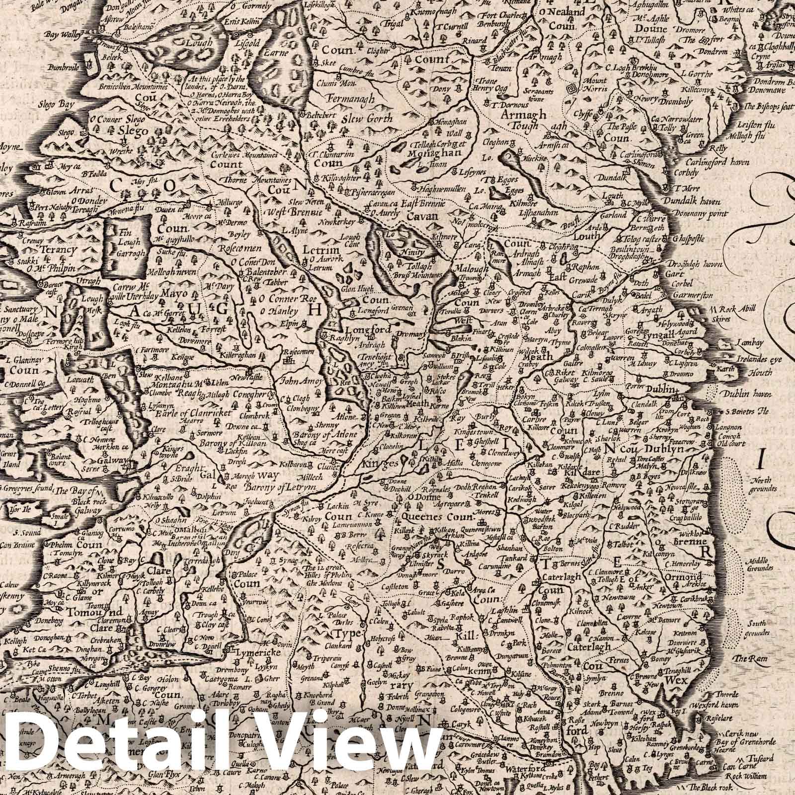 Ireland, 1676 - Historical Map Print by John Speed