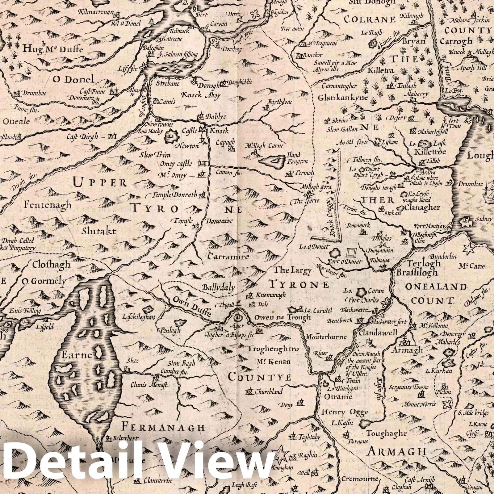 Ulster, Ireland 1676 Historical Map Print - John Speed Atlas Reproduction