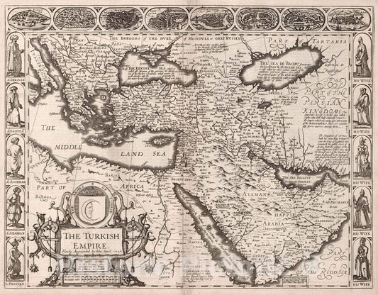 Turkey, 1626 - Historical Map Print from John Speed's Atlas