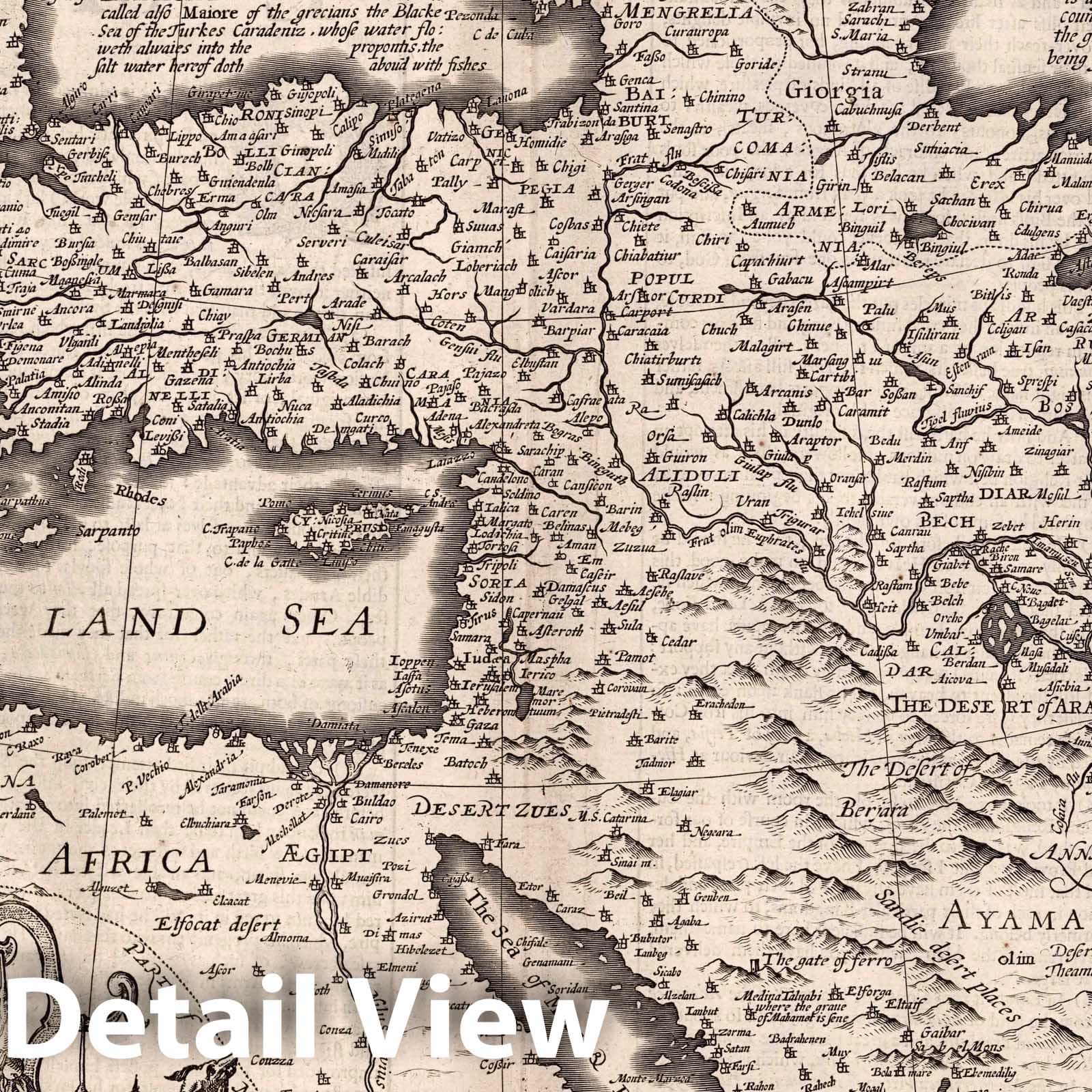 Turkey, 1626 - Historical Map Print from John Speed's Atlas