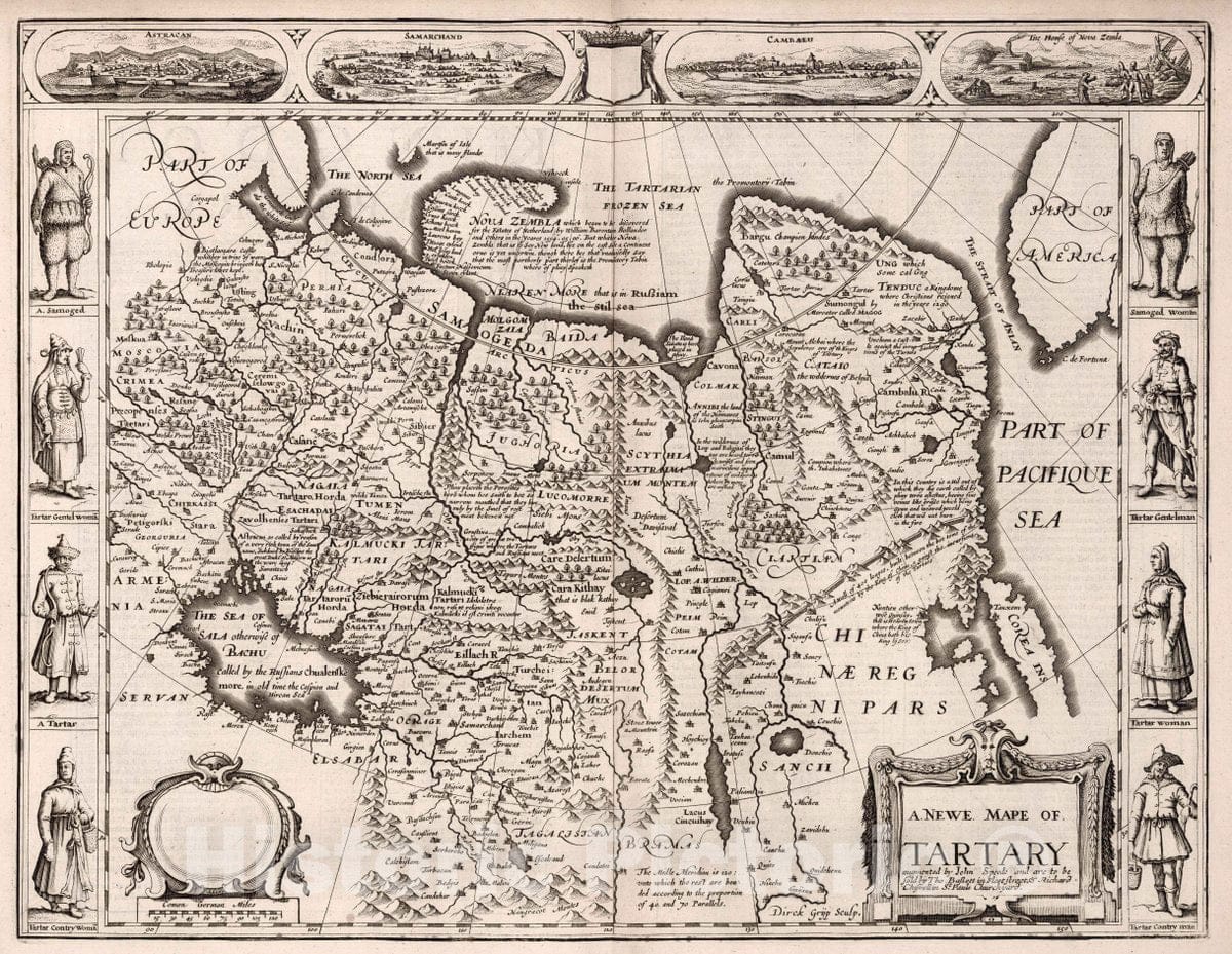 Tartary, 1676 - Historical Map Print by John Speed