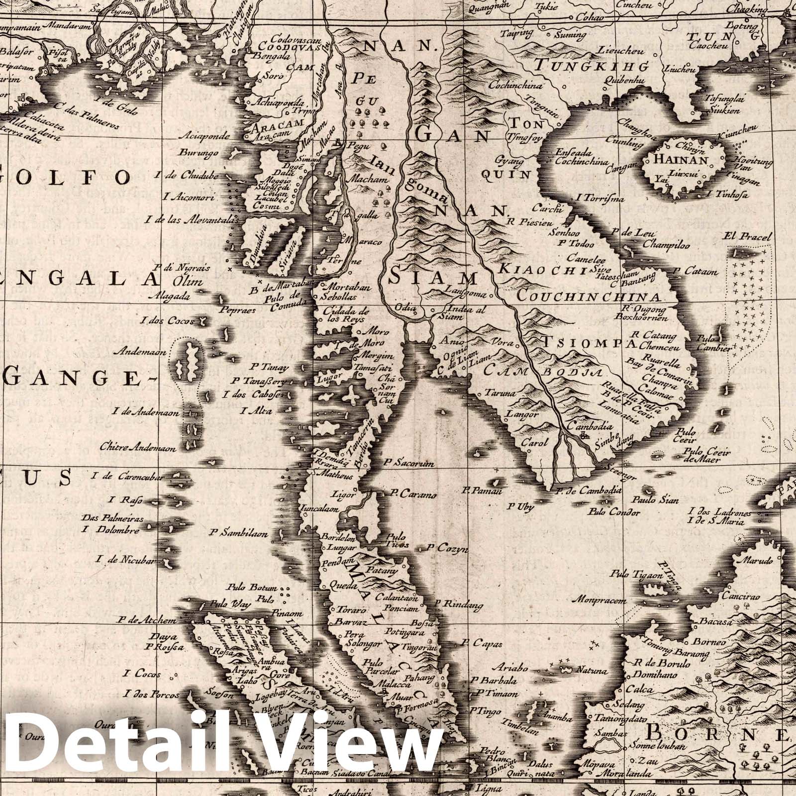 East Indies, 1676 - Historical Map Print by John Speed