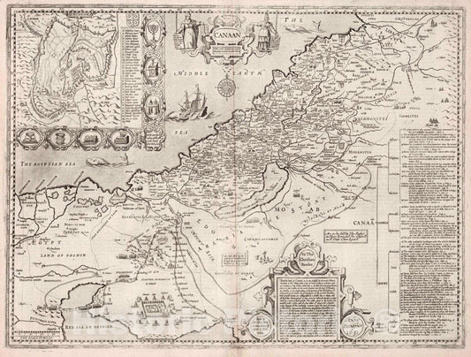 Historic Map : (Canaan) (Inset) Jerusalem, 1651 Atlas - Vintage Wall Art