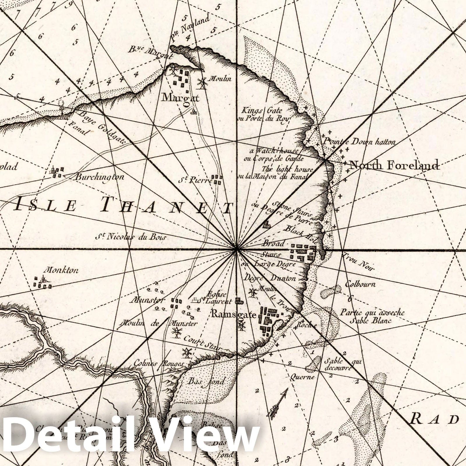 Thames River and Kent Coast - Nautical Chart, 1757 - Bellin Historical Map Print