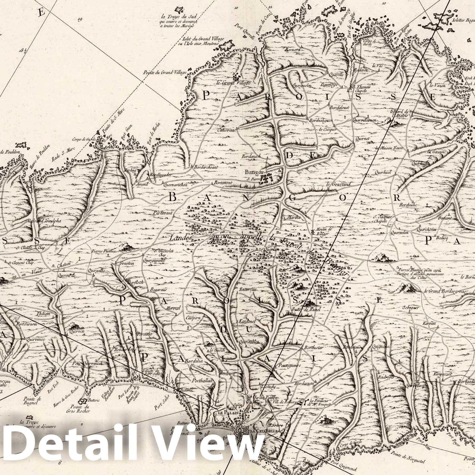 Belle-Île, France - Nautical Chart, 1761 - Historical Map Print