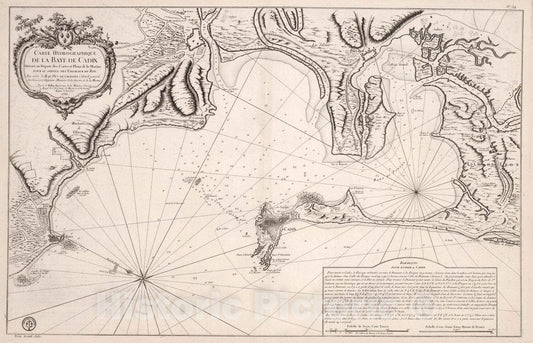 Cadiz Bay - Nautical Chart, 1762 - Historical Map Print