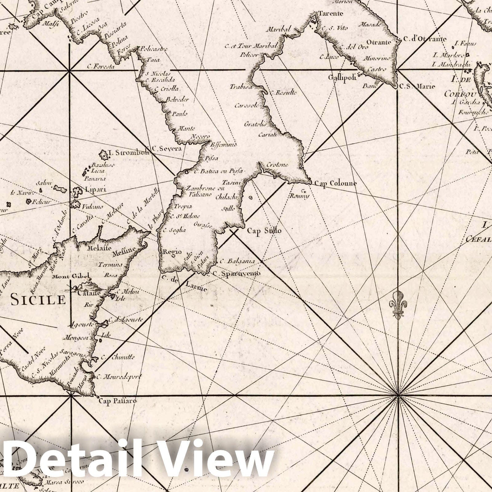 Mediterranean Sea Nautical Chart - Central Sheet, 1745 - Historical Maritime Map Print