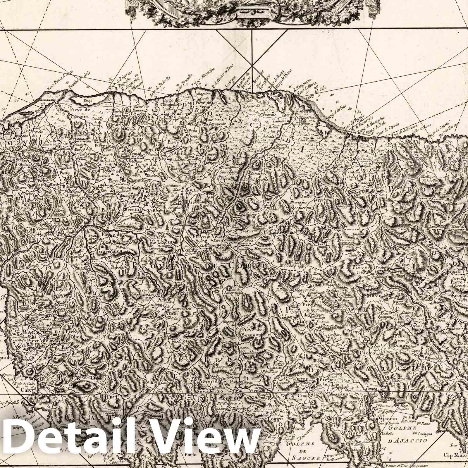 Corsica, France - Nautical Chart, 1768 - Bellin Maritime Map Print