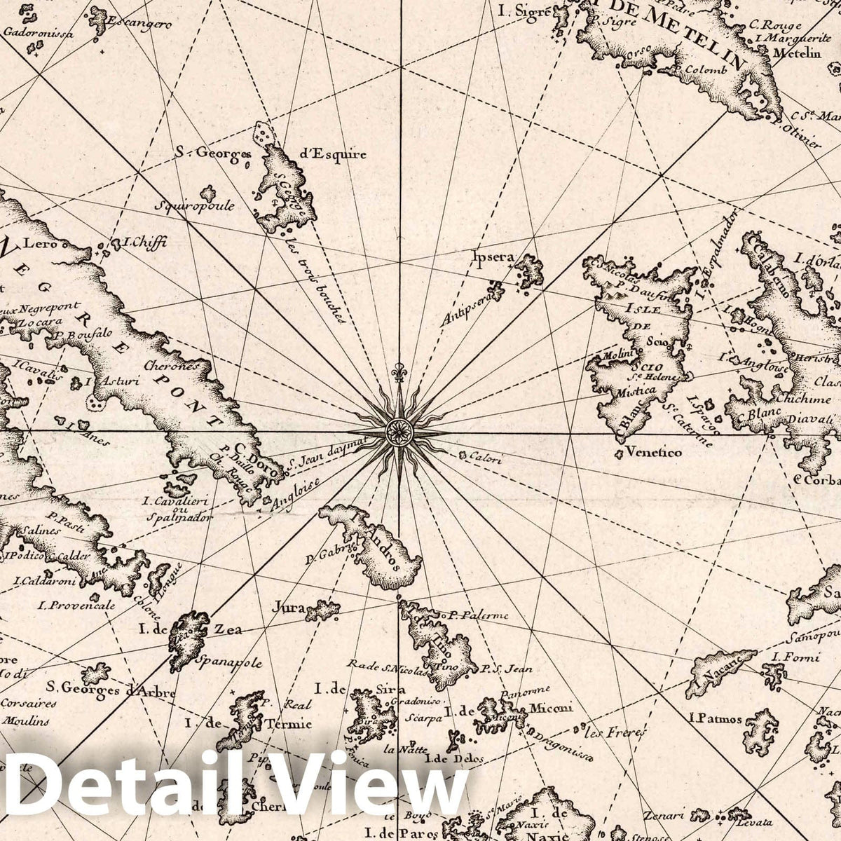 Aegean Sea - Nautical Chart, 1738 - Historical Map Print