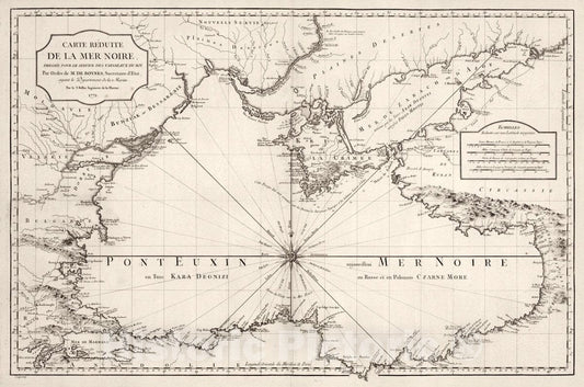 Black Sea - Nautical Chart, 1772 - Historical Map Print