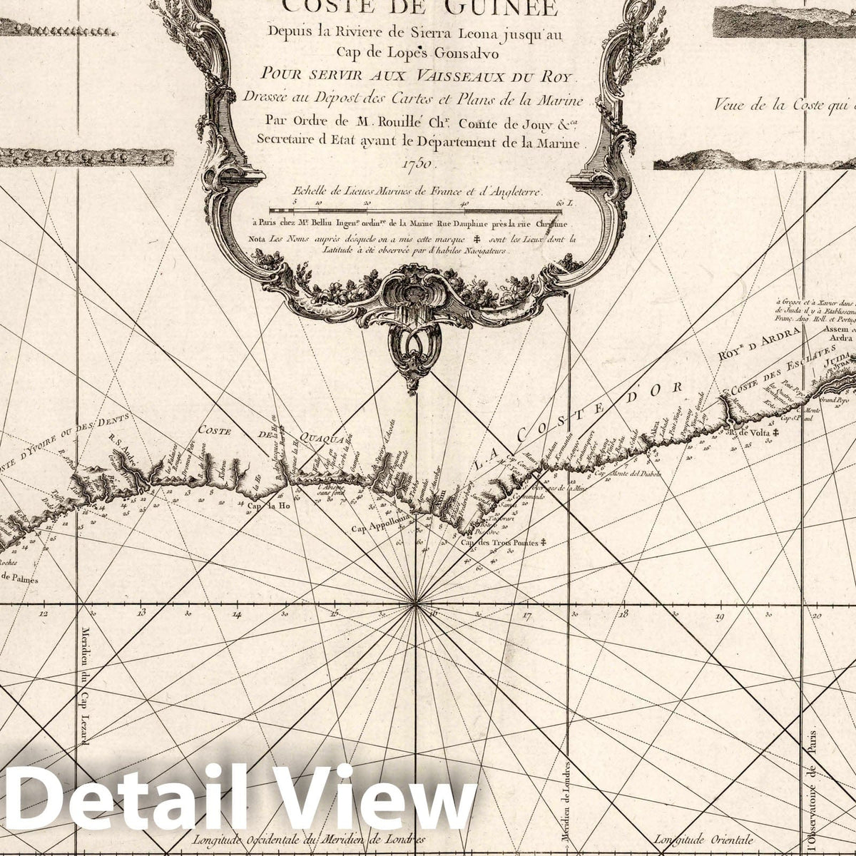 Guinea Coast - Nautical Chart, 1750 - Bellin Historical Map Print
