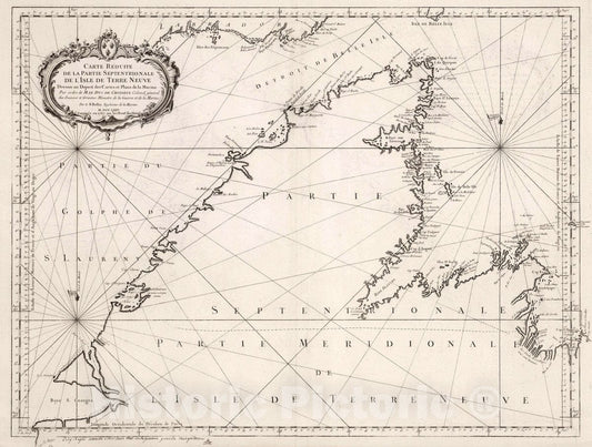 Northern Newfoundland - Nautical Chart, 1764 - Historical Map Print