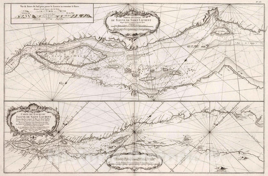 Saint Lawrence River, Canada - Nautical Chart, 1761 - Bellin Historical Map Print
