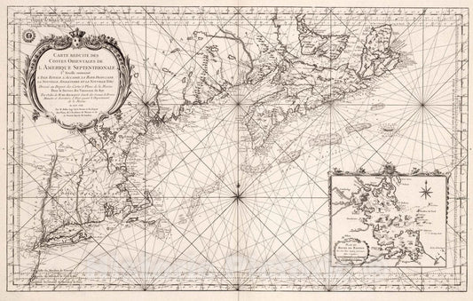 Eastern Seaboard of North America - Nautical Chart, 1757 - Bellin Maritime Map