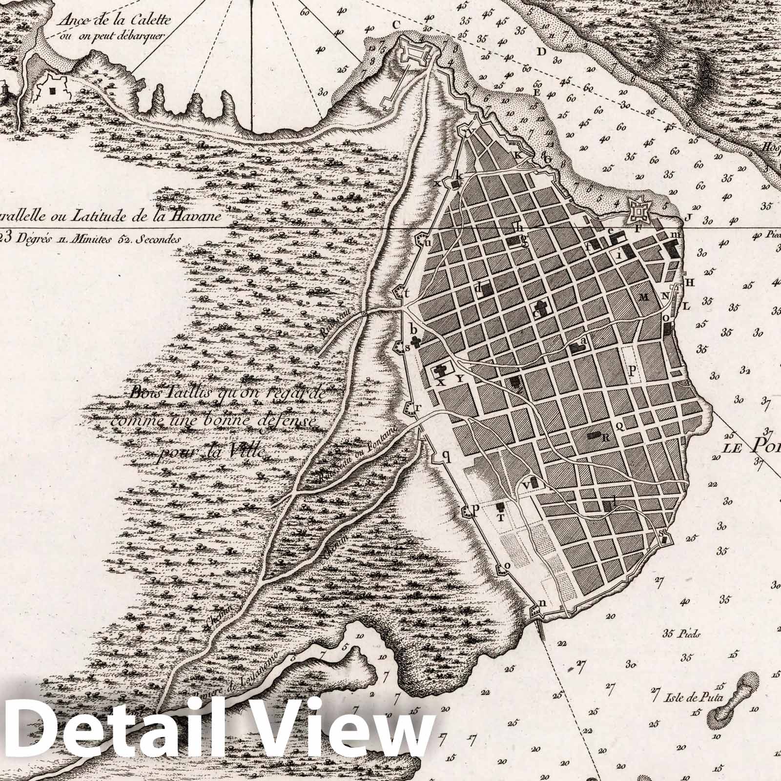 Bay of Havana, Cuba - Nautical Chart, 1762 - Bellin Maritime Map Print