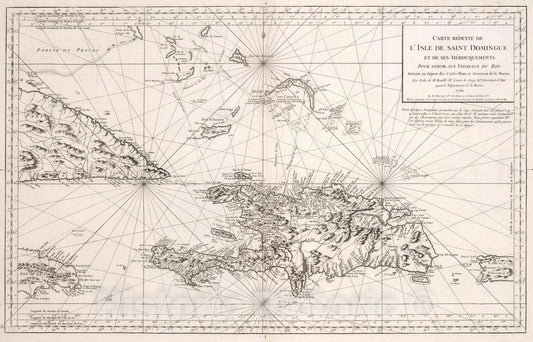 Saint Domingue - Nautical Chart, 1750 - Historical Map Print