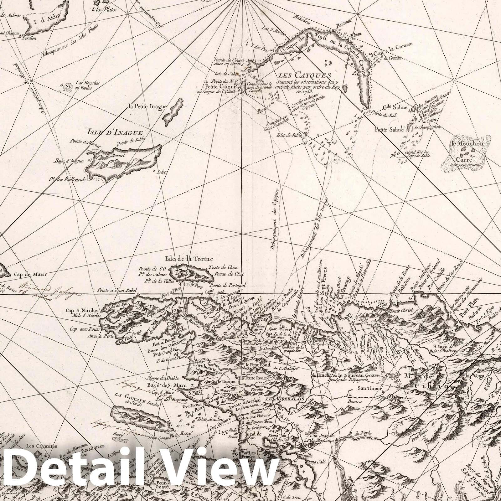Saint Domingue - Nautical Chart, 1750 - Historical Map Print