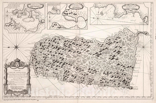 Saint Lucia - Nautical Chart, 1763 - Historical Map Print