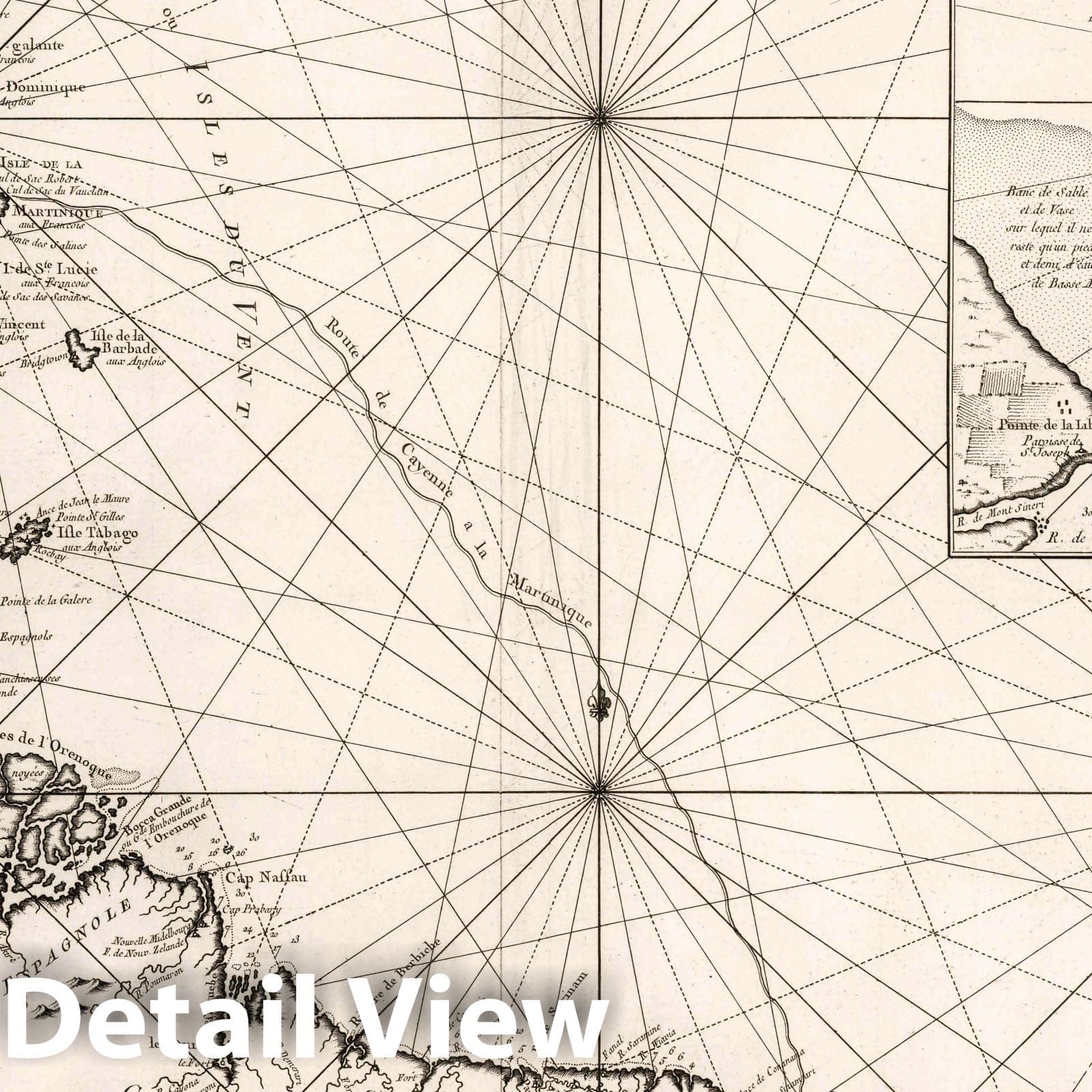 1764 Nautical Chart: Cayenne to Martinique - Bellin Historical Map Print