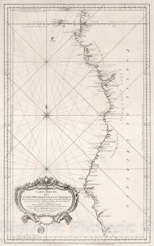 Western Africa Coast - Nautical Chart, 1754 - Historical Map Print