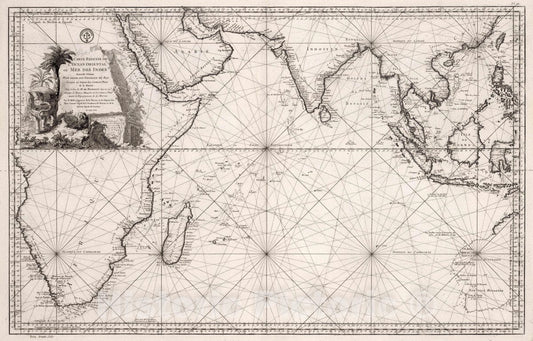 Indian Ocean - Nautical Chart, 1757 - Bellin Historical Map Print