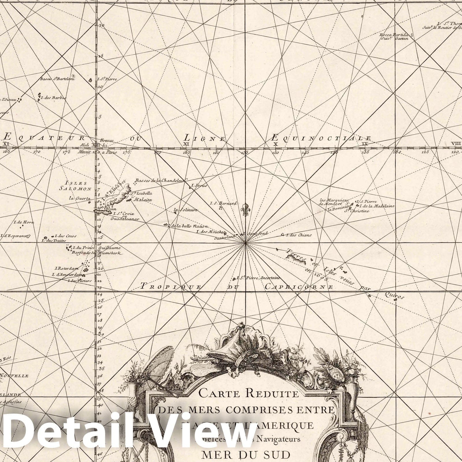 Pacific Ocean Between Asia and America - Nautical Chart, 1756 - Historical Map Print