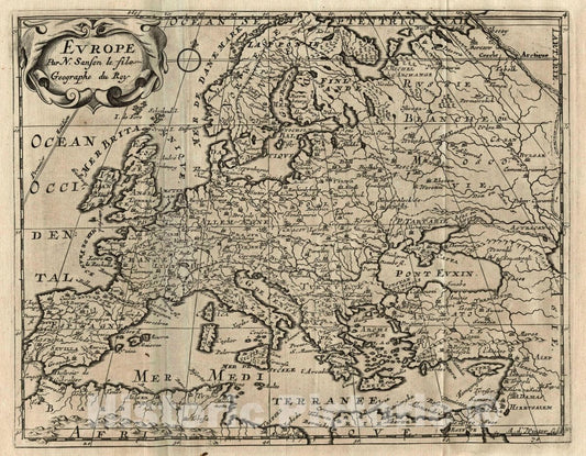 Historic Map : Europe, 1734 Atlas - Vintage Wall Art