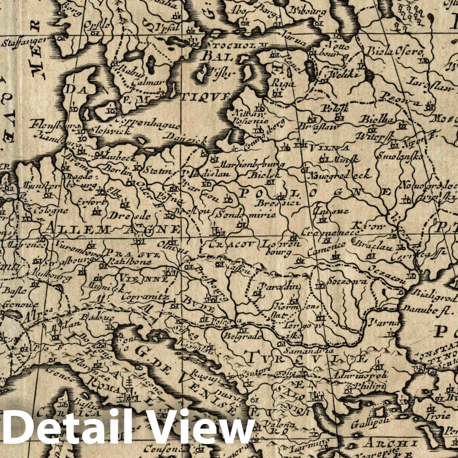 Europe, 1734 - Historical Map Print