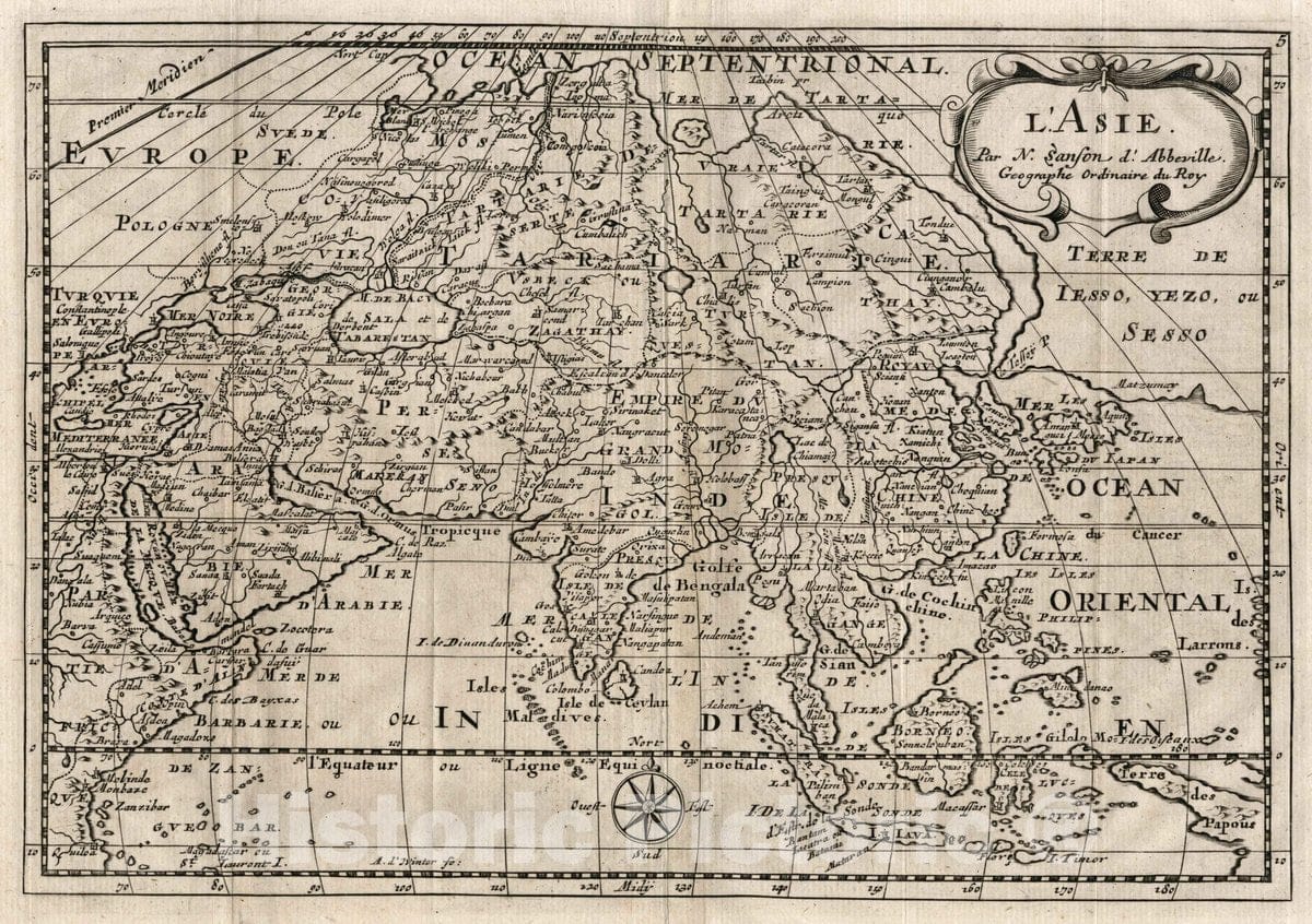 Asia, 1734 - Historical Map Print